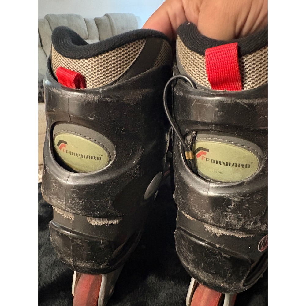 Warp Forward Inline Skates Grey Red Mens Size 8 ABEC 3 Rollerblades - Picture 5 of 7
